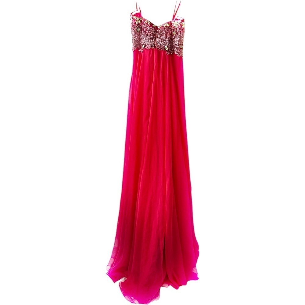 Nina Canacci Dress Home Coming Formal Strapless Sequin and Split Fuchsia Size 2 - Picture 11 of 14